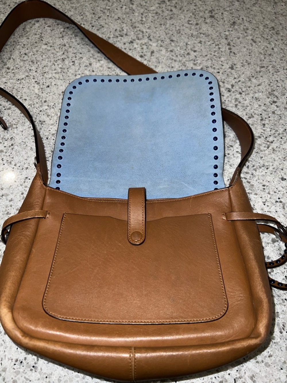 Coach Brown Leather Rivets Dakotah Crossbody Bag AS IS - Picture 7 of 14